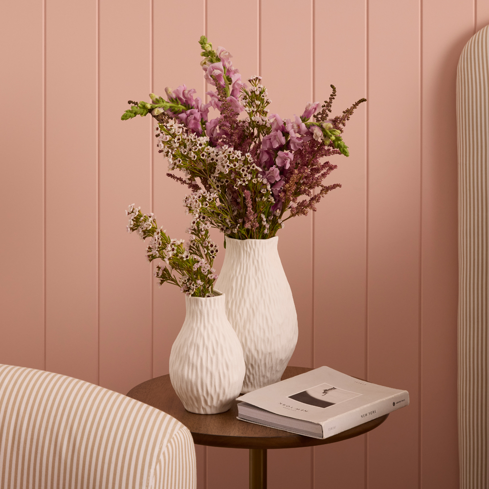 Wild Rose White Tall Vase