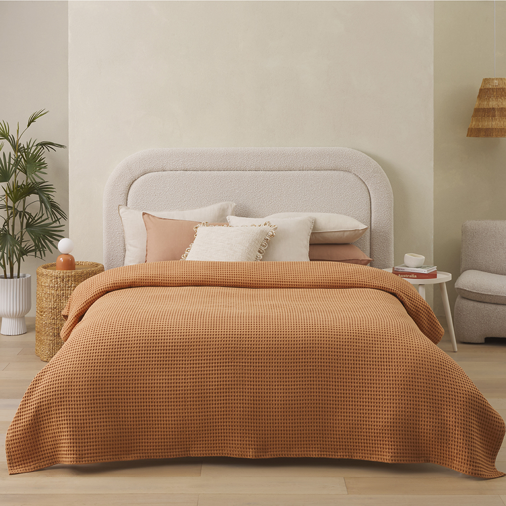 Bedding Camel Throw European Turkish Cotton Camel Waffle Blanket