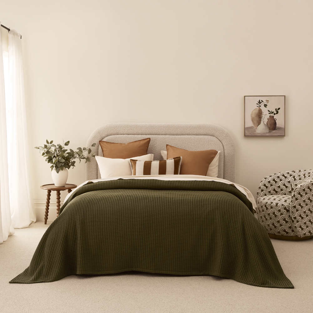 Bed Blanket Dark Green Waffle Blanket Green Waffle Blanket Green