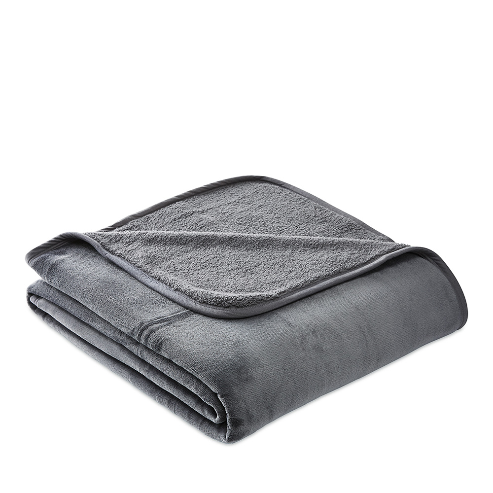 Alaska Sherpa Queen Blanket- Grey