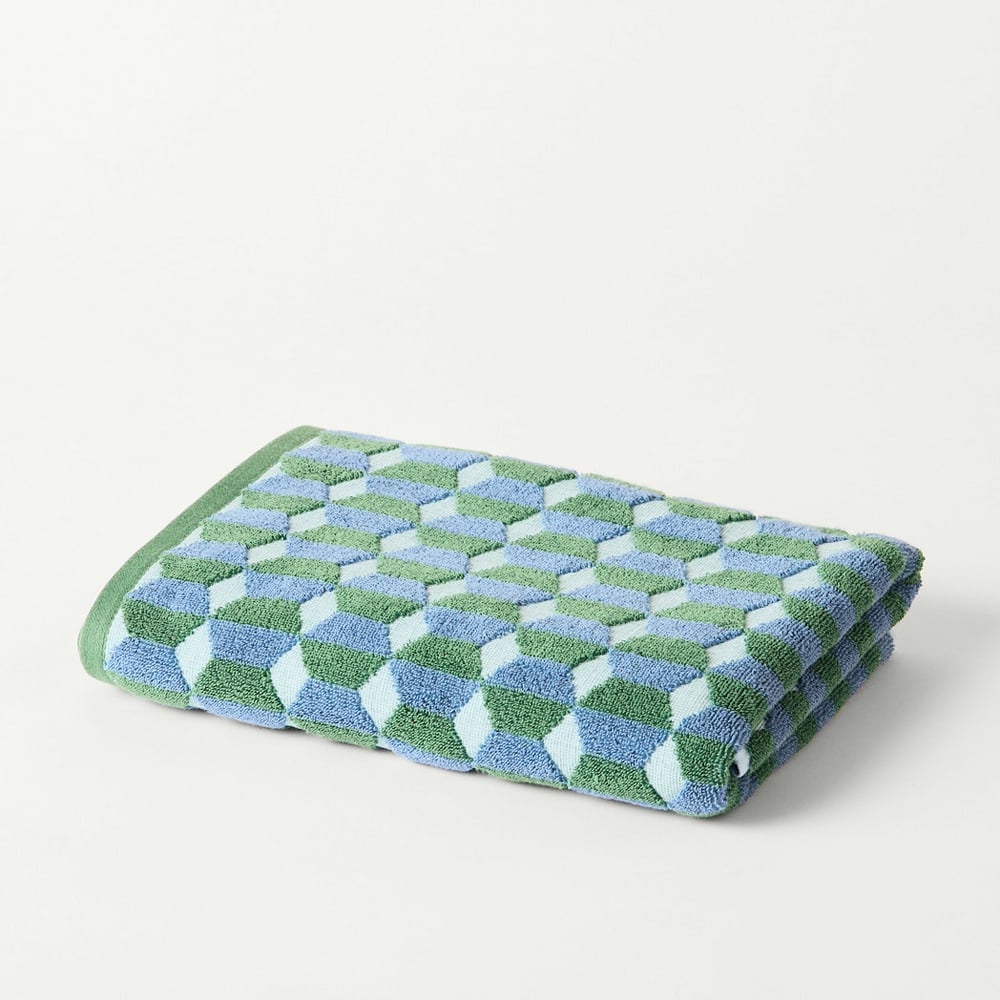 Adairs Kids Geo Blue & Green Bath Towel Adairs