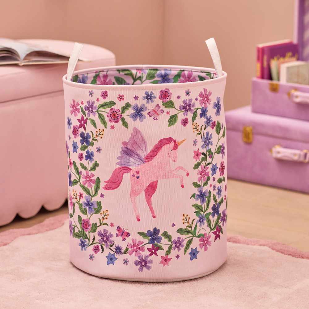 Adairs Kids - Unicorn Meadow Printed Basket | Adairs