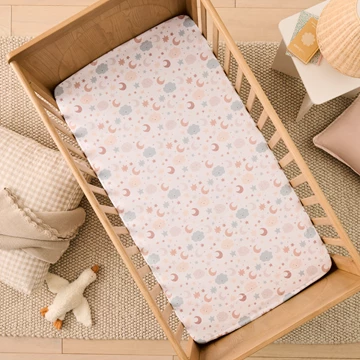 Cloud, Stars, Moon Multi Fitted Sheet 2pk