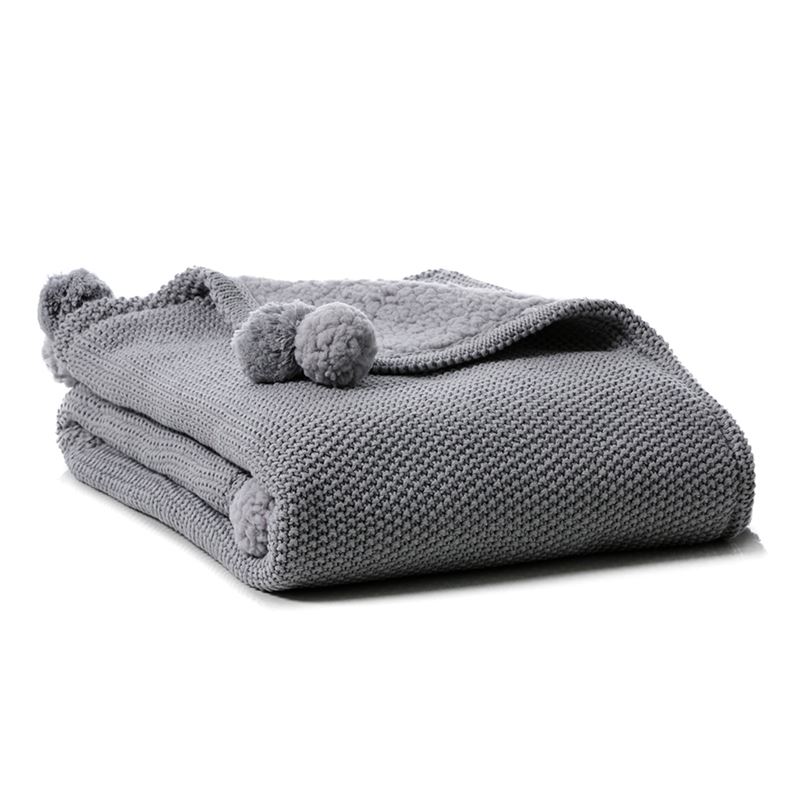 Adairs Baby - Mini Moss Stitch Grey Baby Blanket | Adairs