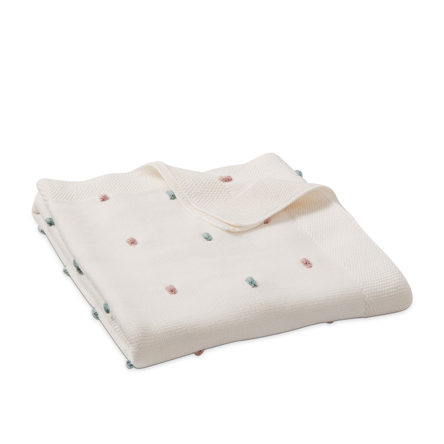 Adairs Baby Marley Organic Cotton Natural Pink Blanket Adairs