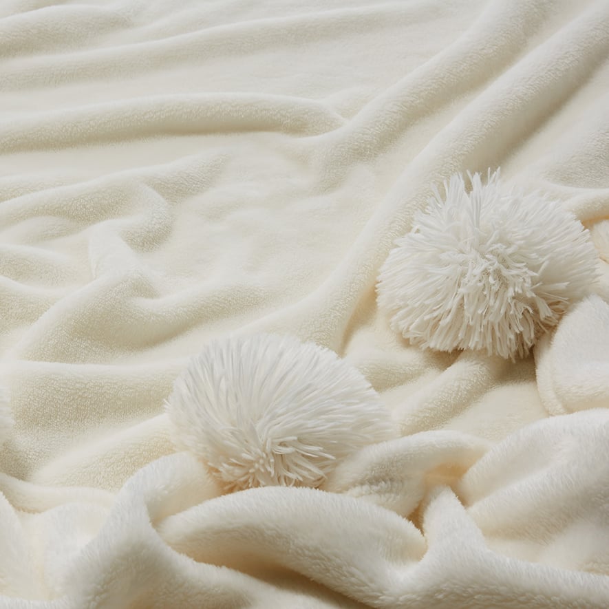 Adairs Kids Giant Pom Pom Blanket White Adairs