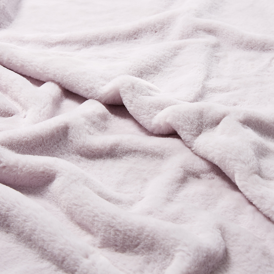 Adairs Kids Plush Faux Fur Blanket Lilac Adairs