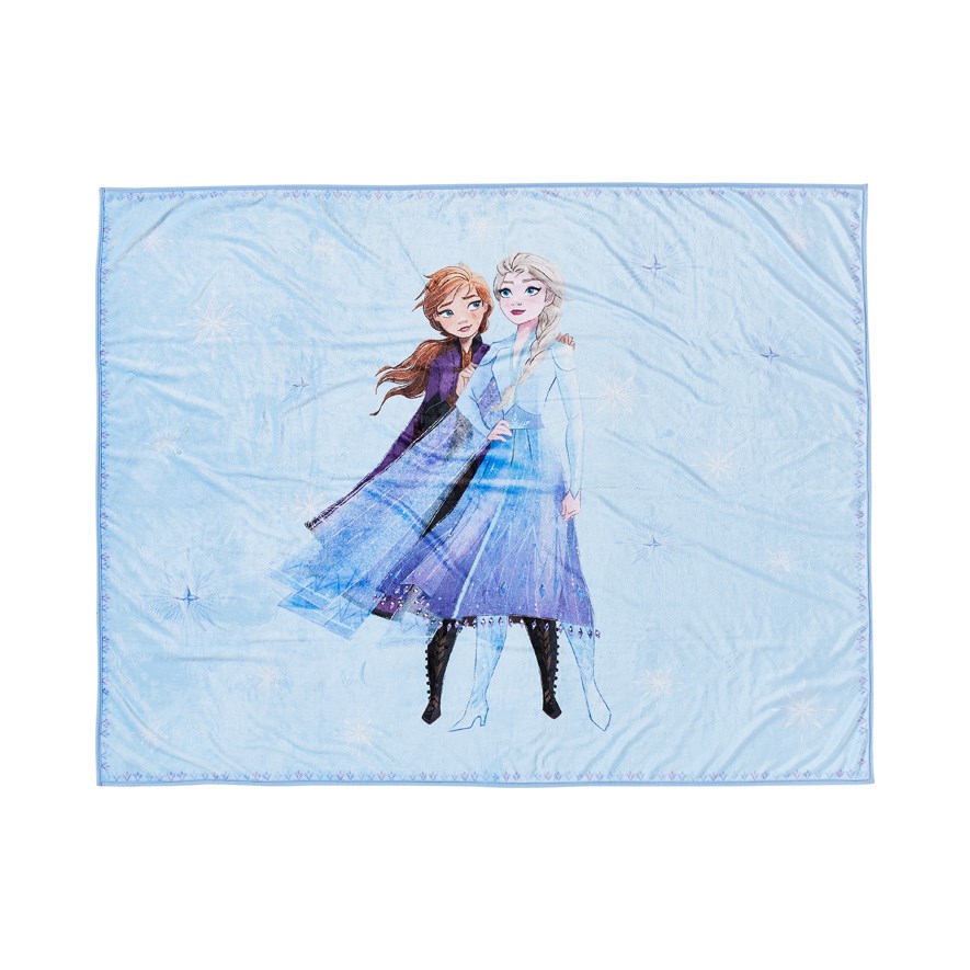 Adairs Kids Disney Frozen 2 Elsa Anna Ocean Blue Fleece Blanket Adairs