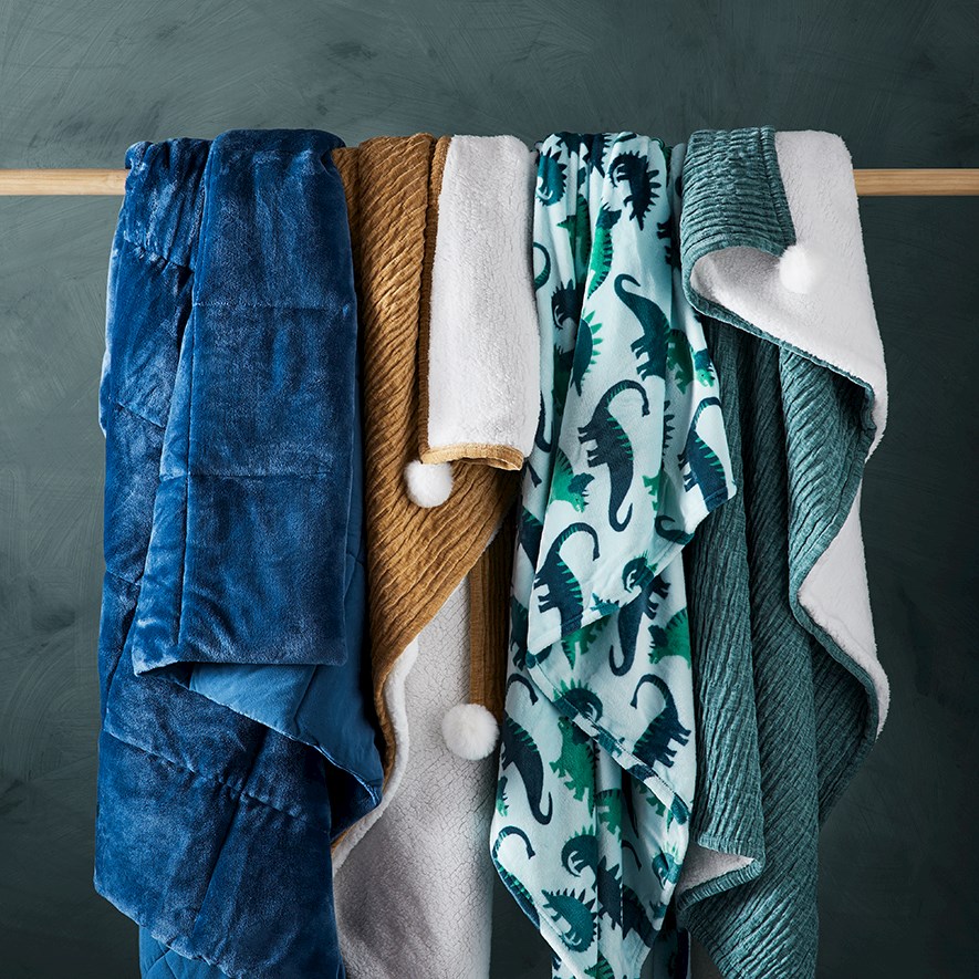 Adairs Kids Kids Ultrasoft Dinosaur Blanket Adairs