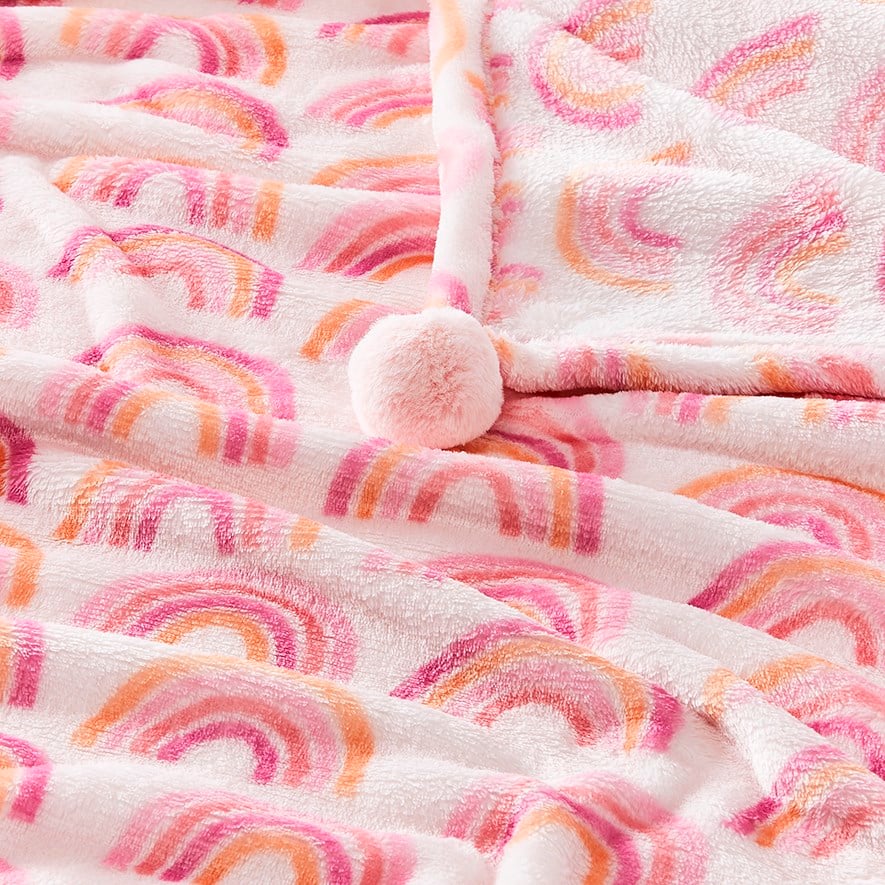 Adairs Kids Kids Ultrasoft Rainbow Blanket Adairs