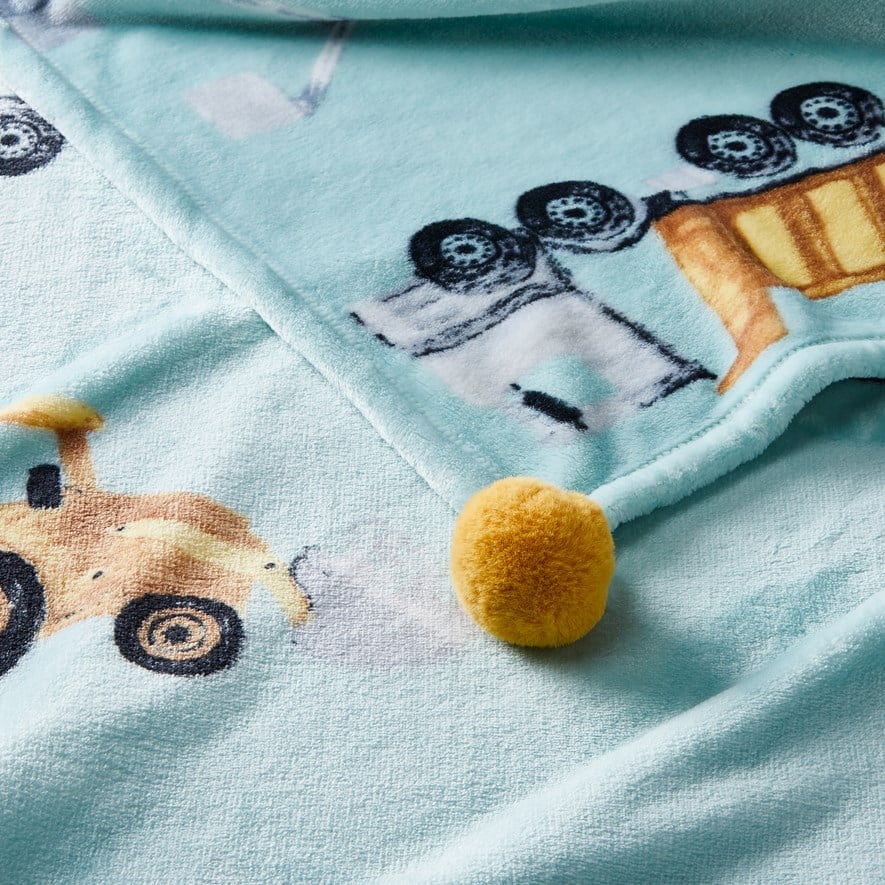 Adairs Kids Kids Ultrasoft Under Construction Blanket Adairs