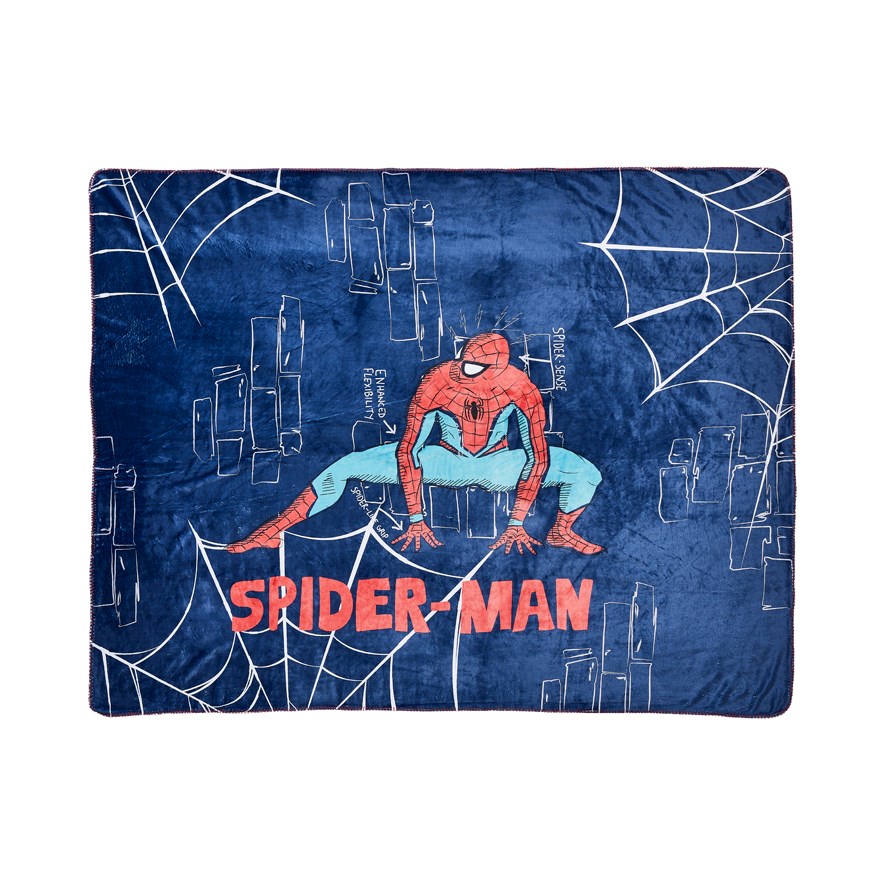 Adairs Kids Marvel Spider Man Blue Spider Sense Fleece Blanket Adairs