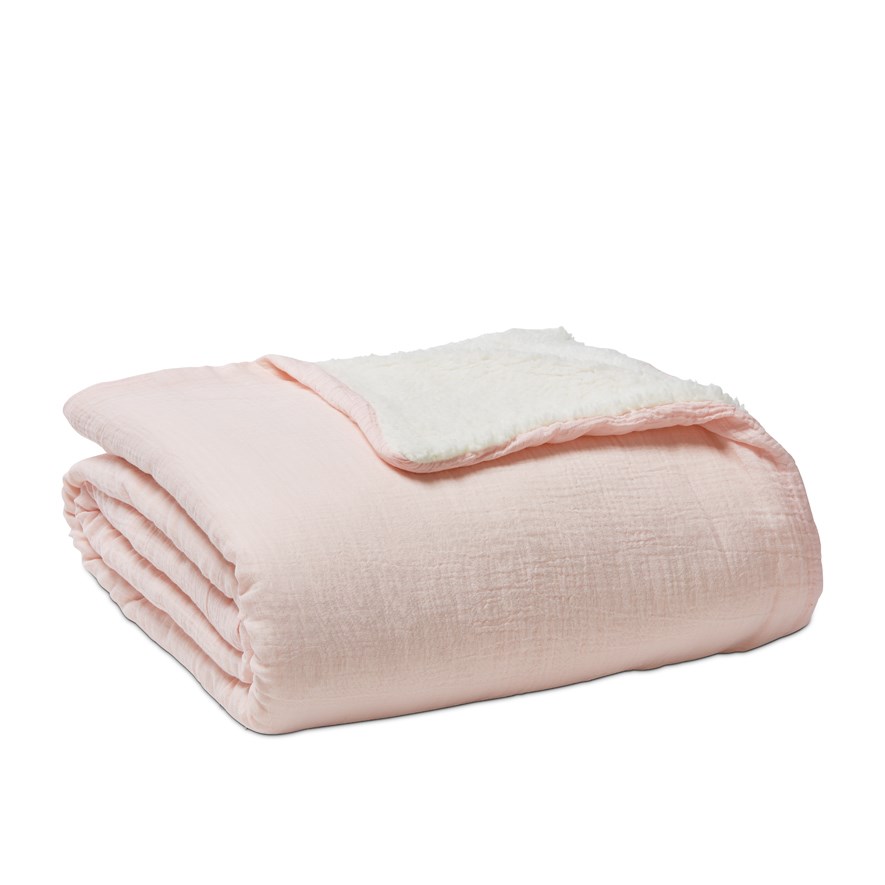 Adairs Kids So Soft Pink Sherpa Blanket Adairs