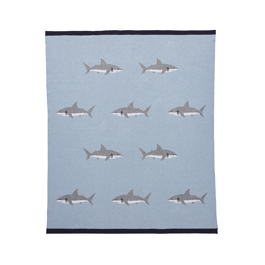 Rebecca Judd Loves Adairs Kids Shark Blanket Blue Adairs