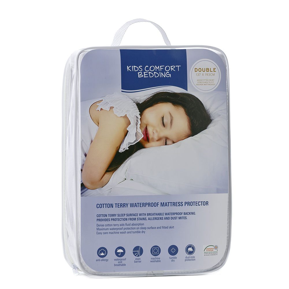Adairs Kids Comfort Terry Waterproof Mattress Protector Adairs