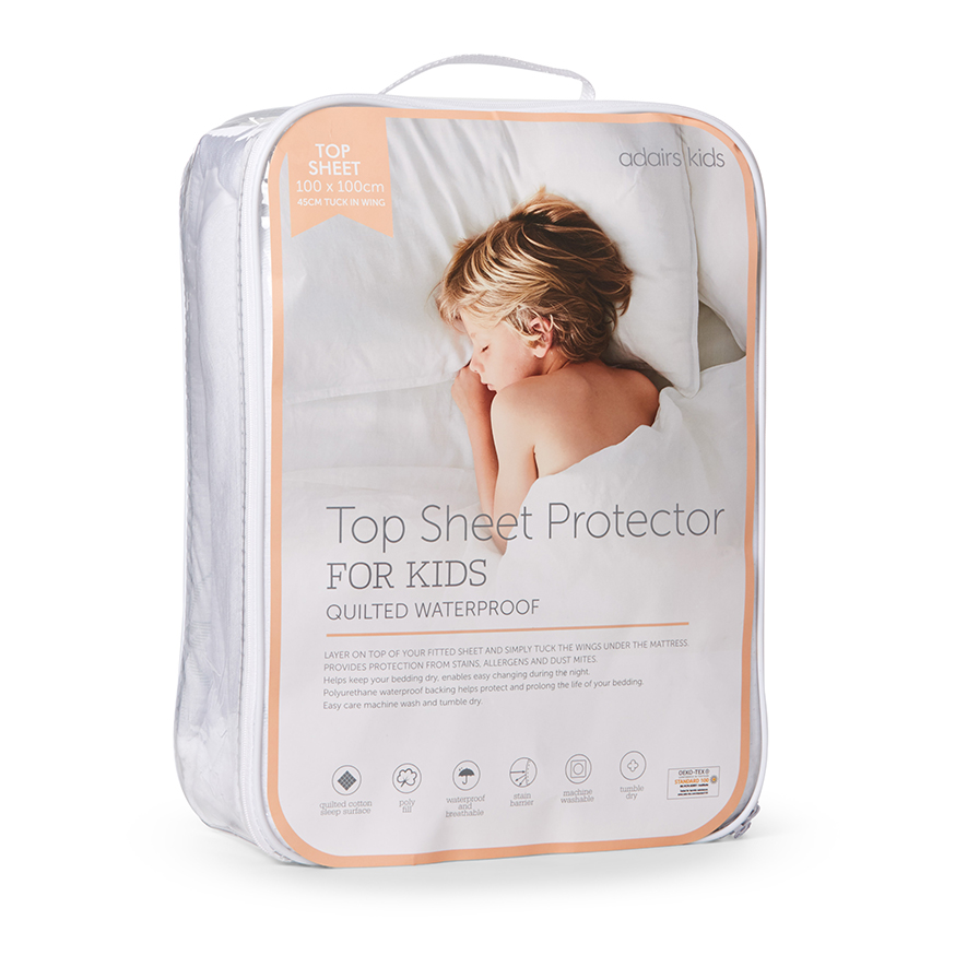 Adairs Kids Quilted Waterproof Top Sheet Protector Adairs