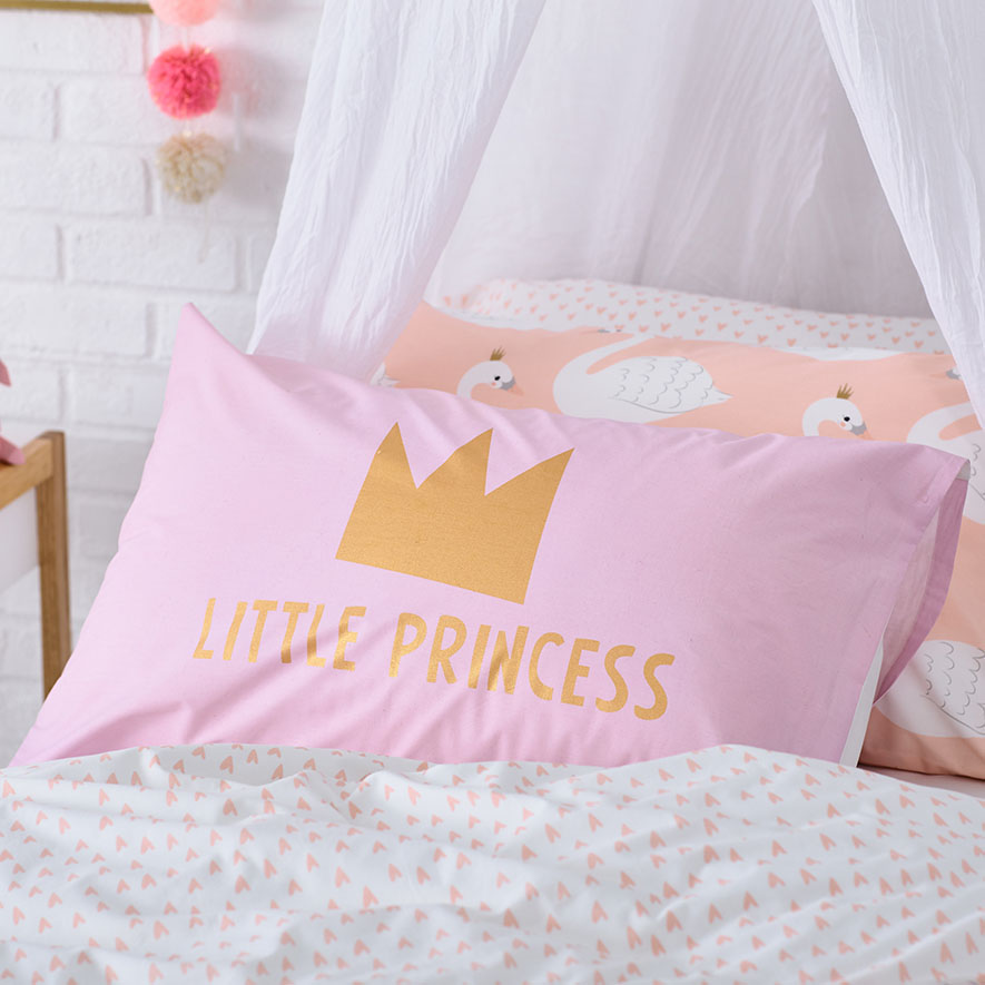 Adairs Kids Little Princess Text Pillowcase Adairs