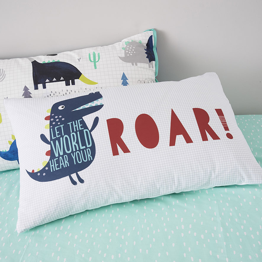 Adairs Kids Let The World Hear Your Roar Text Pillowcase Adairs