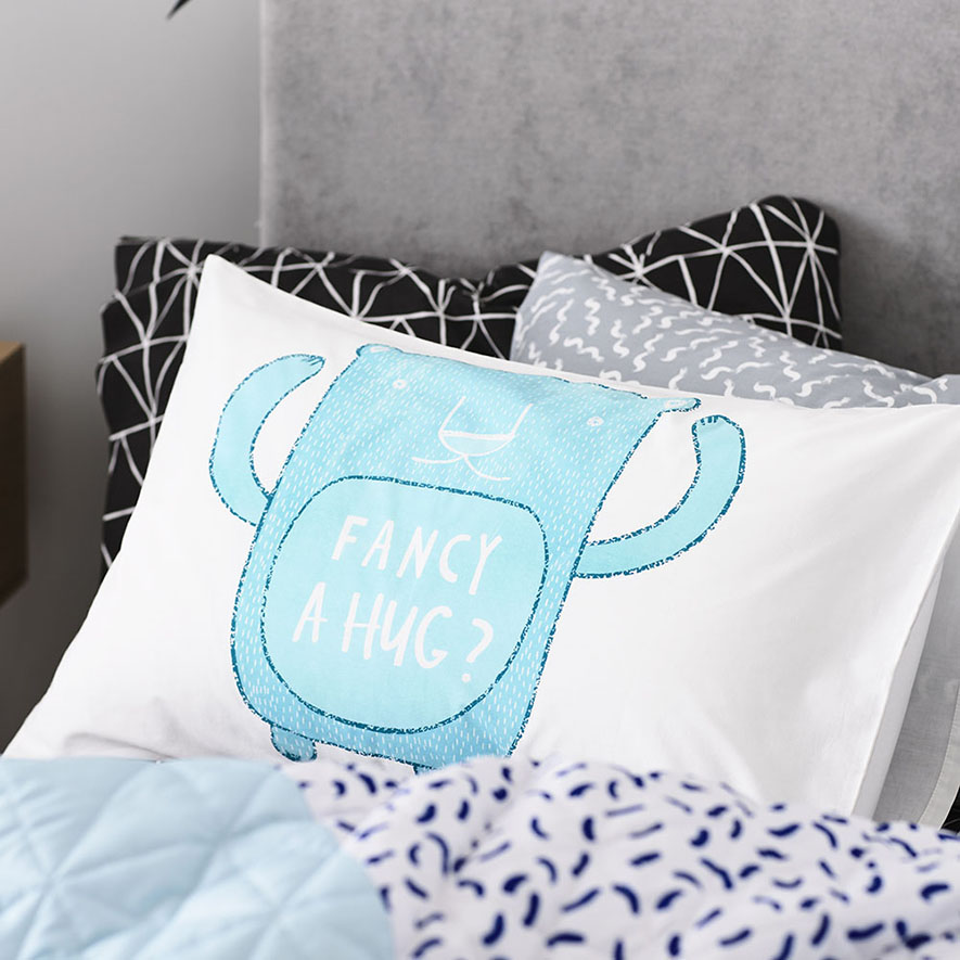 Mint Fancy A Hug Text Pillowcase Adairs