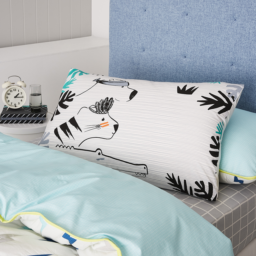 Adairs Kids Text Pillowcase Jungle Bear & Friends Adairs