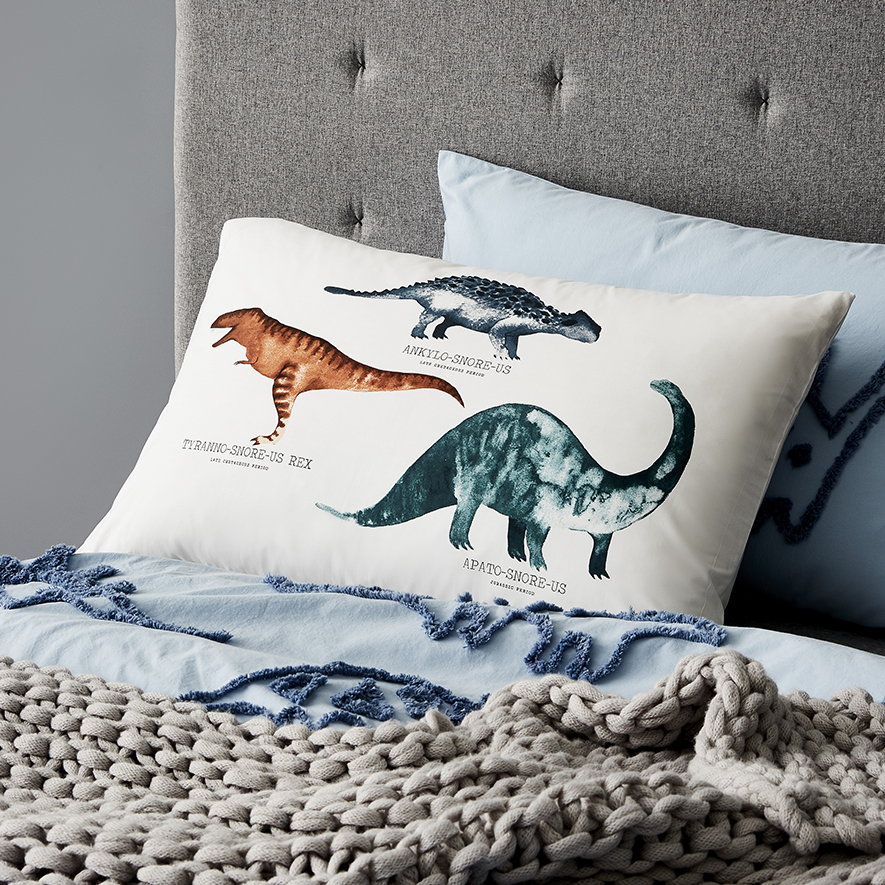 Adairs Kids Decorative Eliosaurus Text Pillowcase Adairs