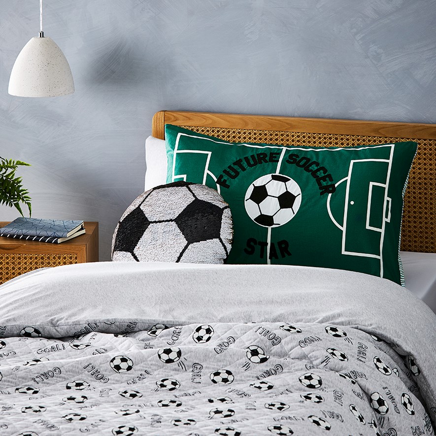 Adairs Kids Soccer Star Decorative Pillowcase Adairs