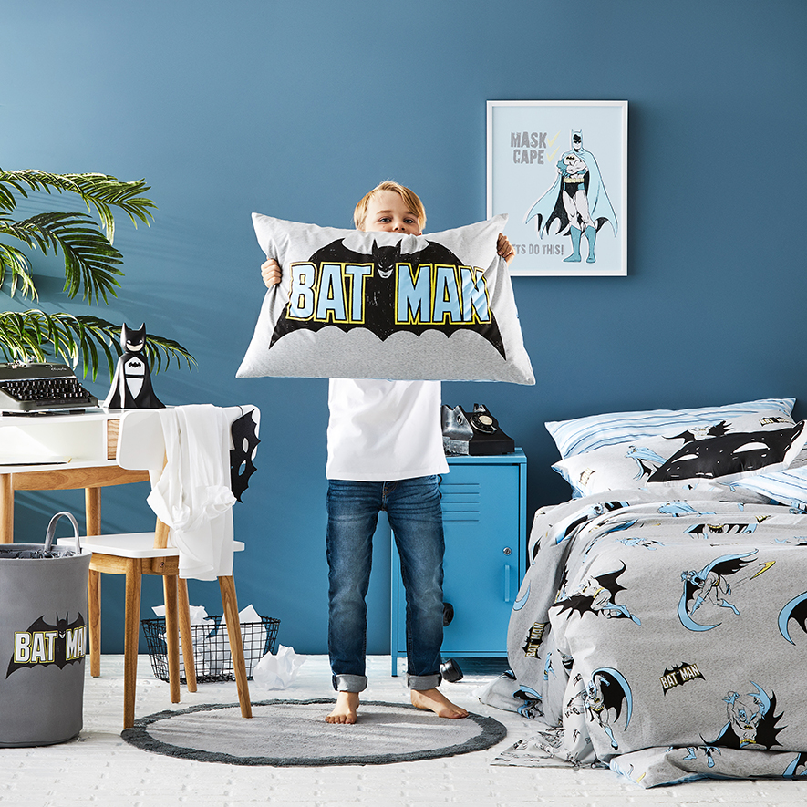 Batman Logo Text Pillowcase Bedroom Adairs Kids