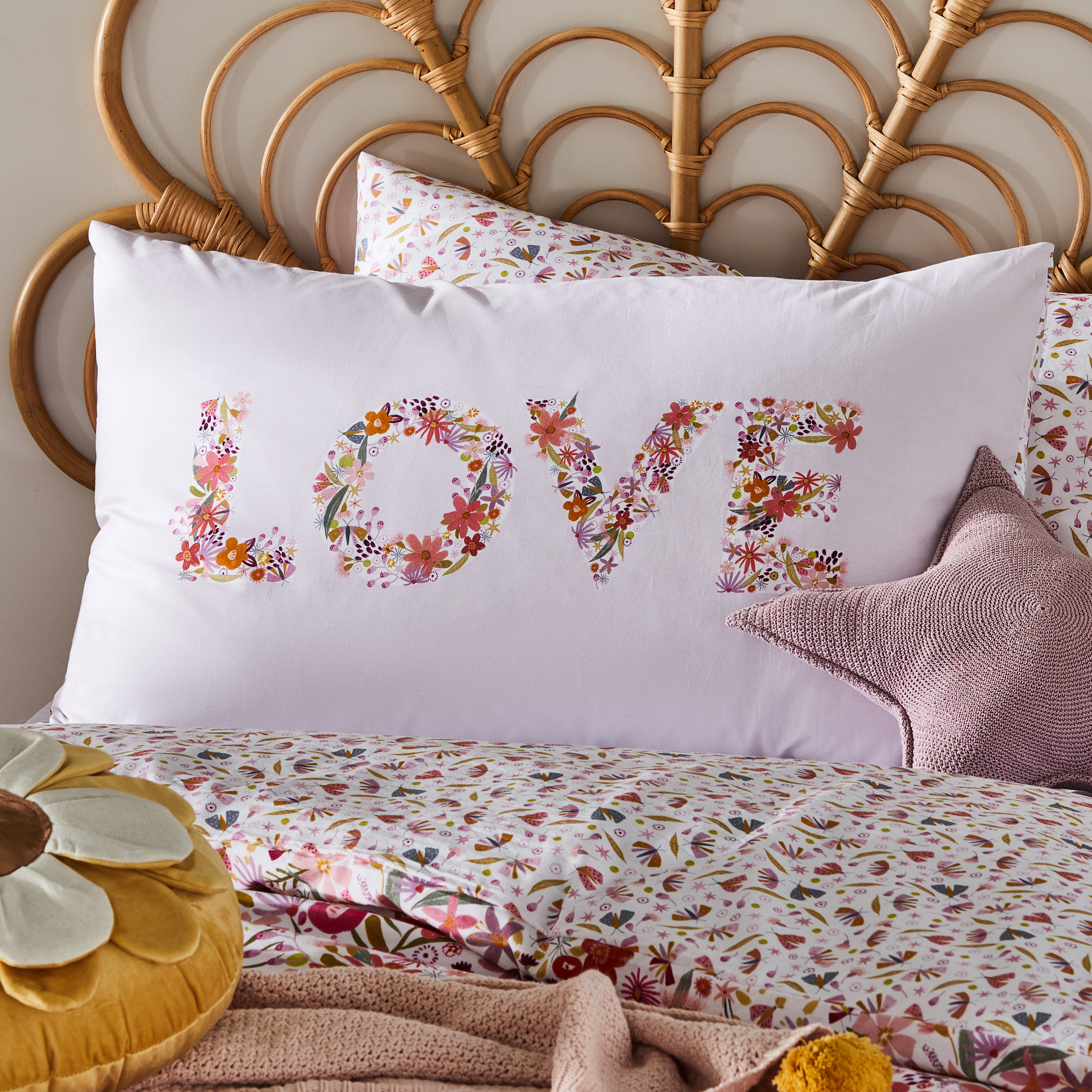 Adairs Kids Flora Pillowcase Adairs