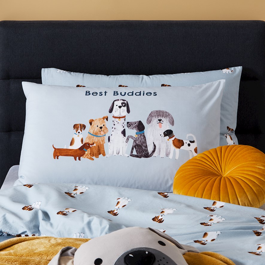 Adairs Kids Patch Puppy Buddies Pillowcase Adairs
