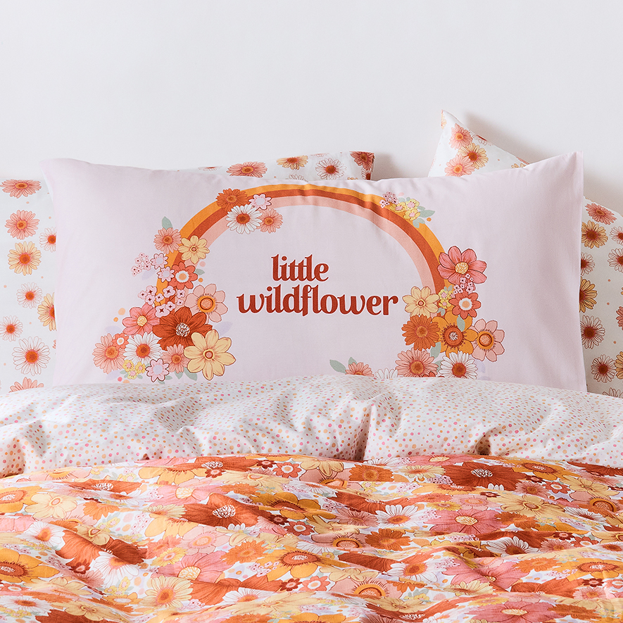 Adairs Kids Wild Flower Kids Pillowcase Adairs