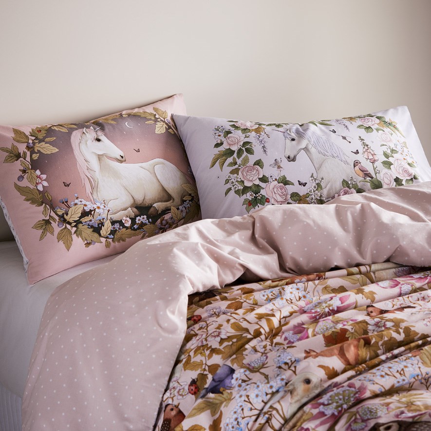 Adairs Kids Fleur Harris Night Sky Unicorn Pillowcase Adairs