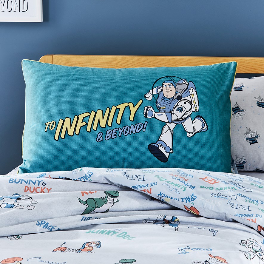 Adairs Kids Toy Story Buzz Lightyear Text Pillowcase Adairs