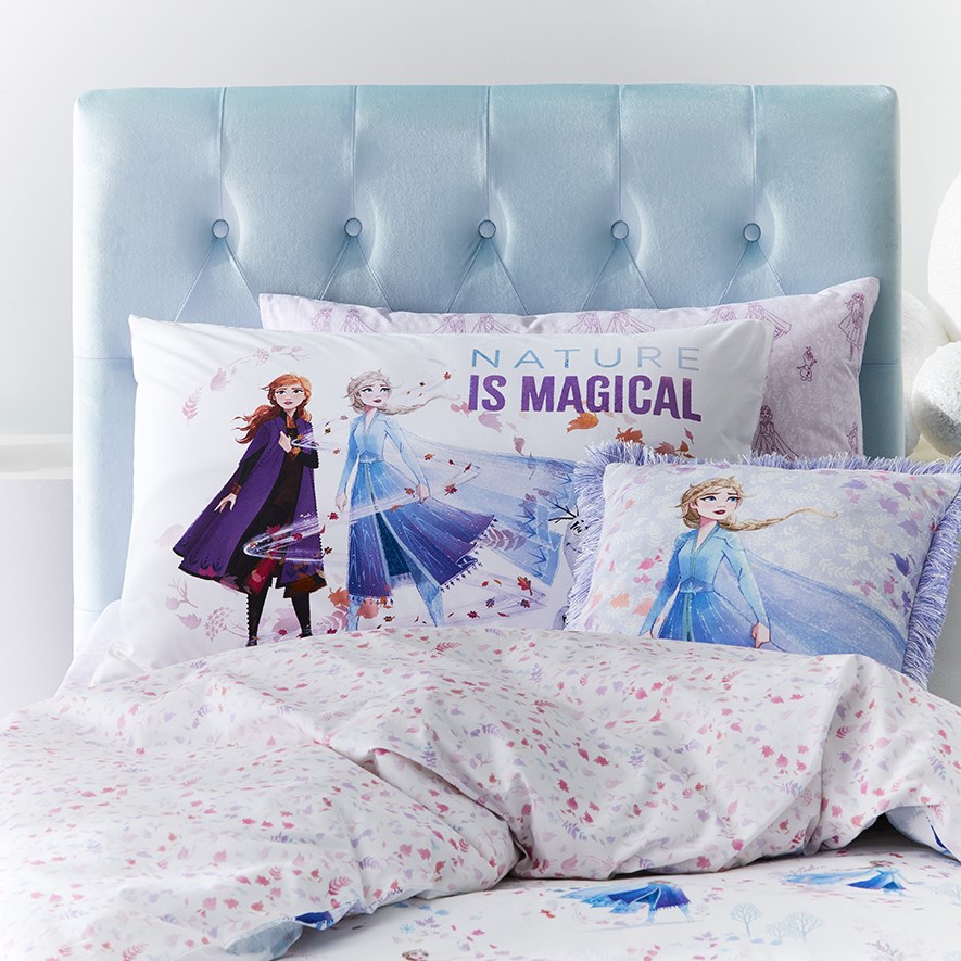 Adairs Kids Frozen 2 Nature Is Magical Text Pillowcase Adairs