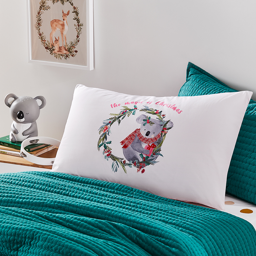 Adairs Kids Christmas Kobie Koala Pillowcase Adairs
