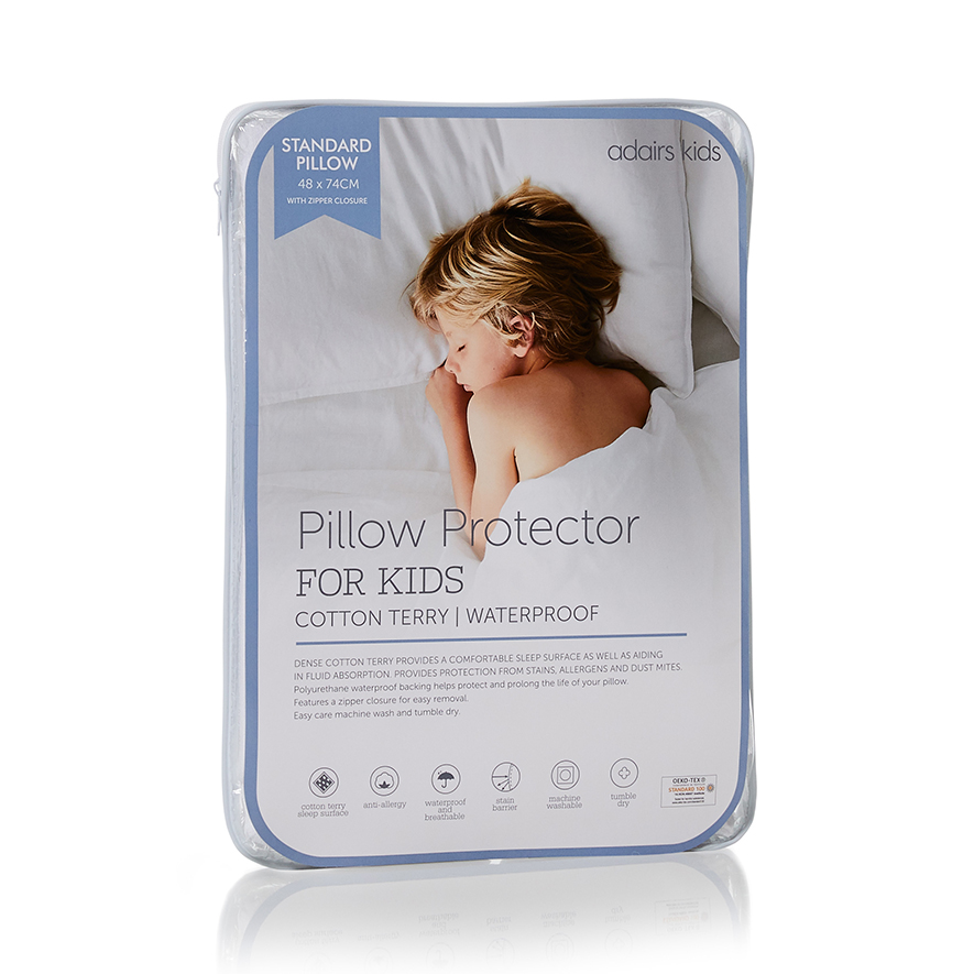Adairs Kids Kids Cotton Terry Waterproof Pillow Protector Adairs