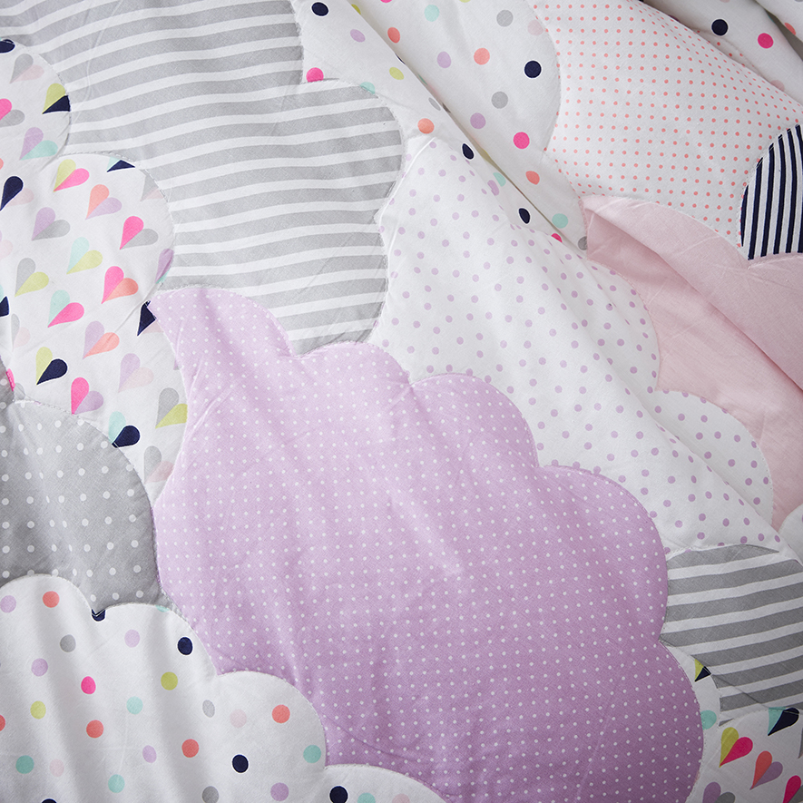 Cloud Quilted Purple Quilt Cover Set Adairs Kids Bedroom Quilt