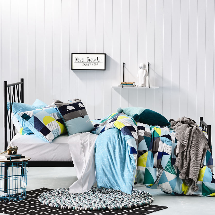 Adairs Kids Darcee Quilt Cover Set Blue Adairs