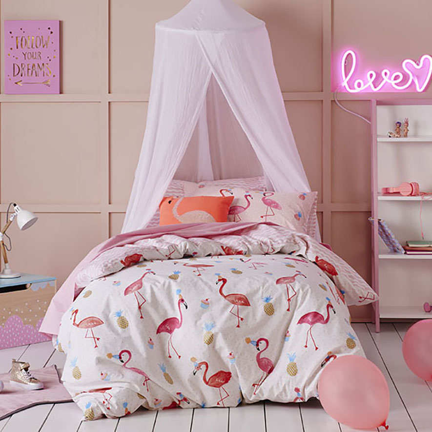 Adairs Kids Flamingo Fiesta Quilt Cover Set Adairs