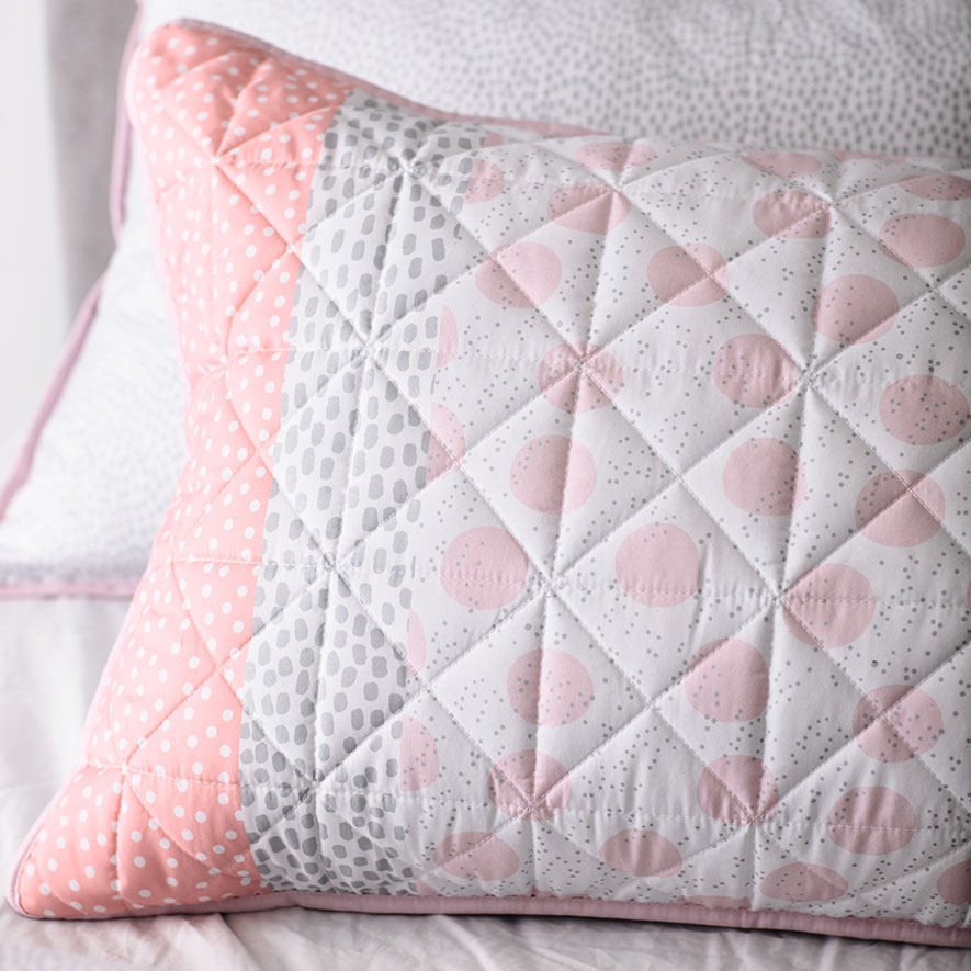 Adairs Kids Addison Quilted Pale Pink Quilt Cover Set Adairs