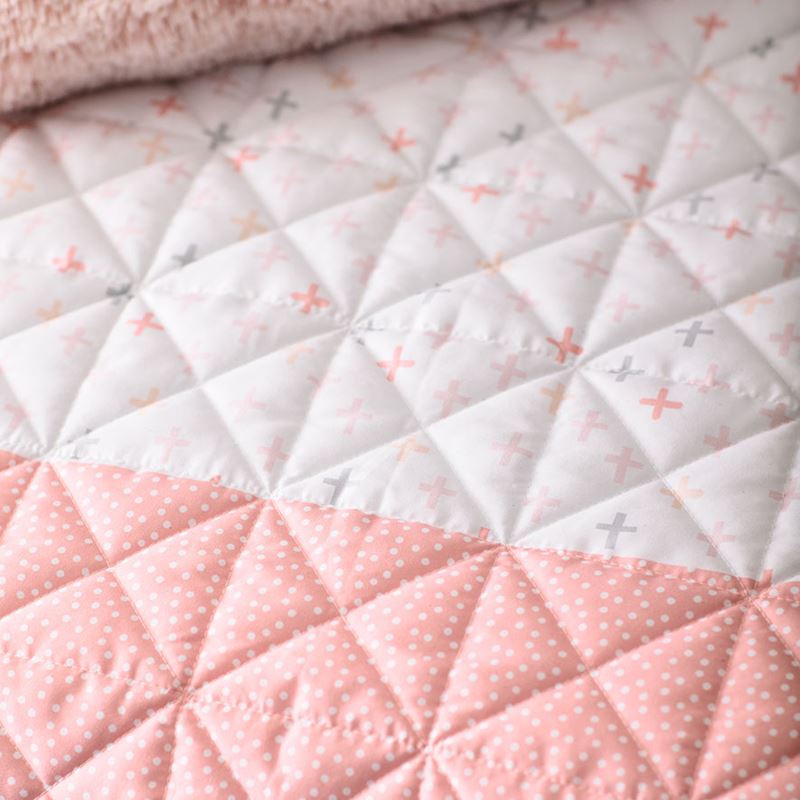 Addison Quilted Pale Pink Quilt Cover Set