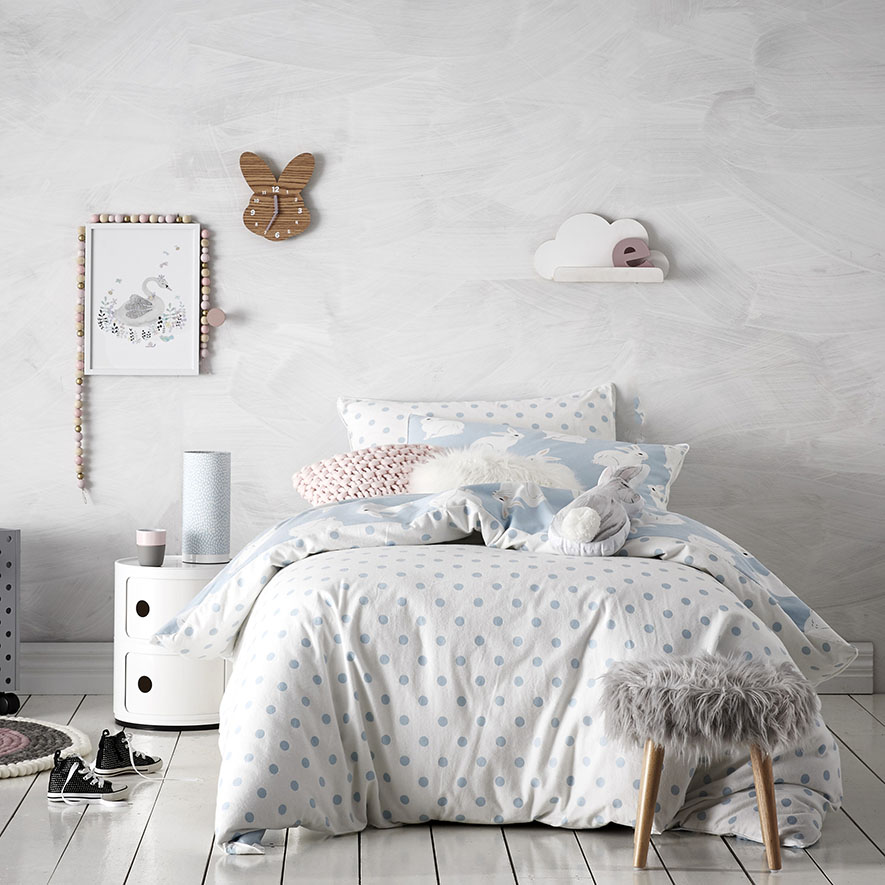 Adairs Kids Bunny Love Flannelette Quilt Cover Set Adairs