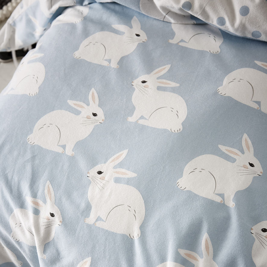 Adairs Kids Bunny Love Flannelette Quilt Cover Set Adairs