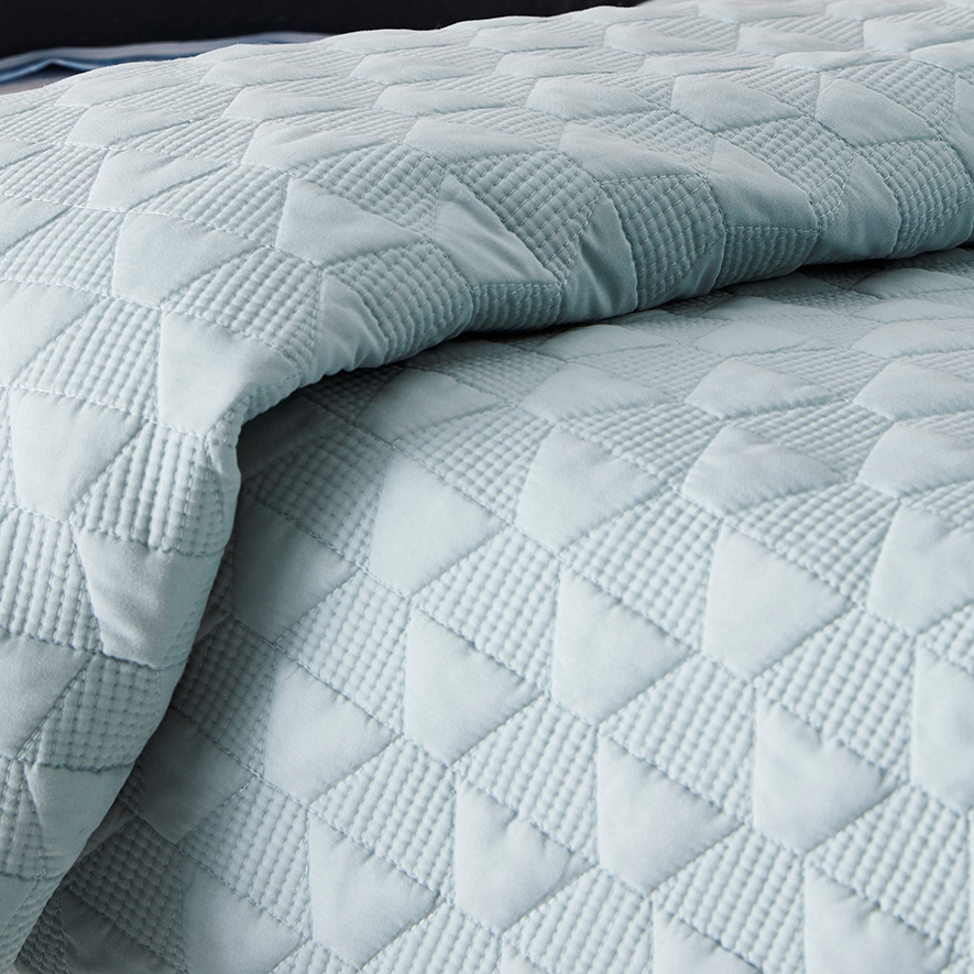 Adairs Kids Joey Quilted Microfibre Quilt Cover Set Green Adairs