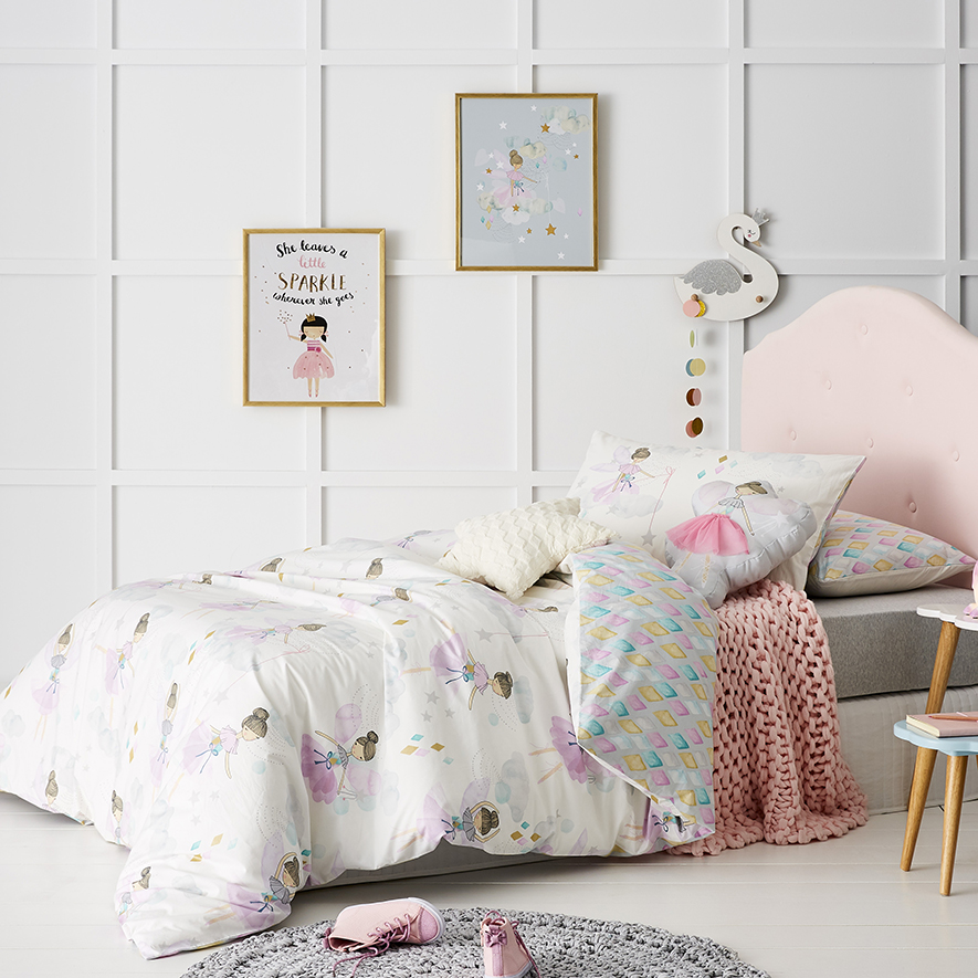 Adairs Kids Harlequin Fairy Quilt Cover Set Adairs