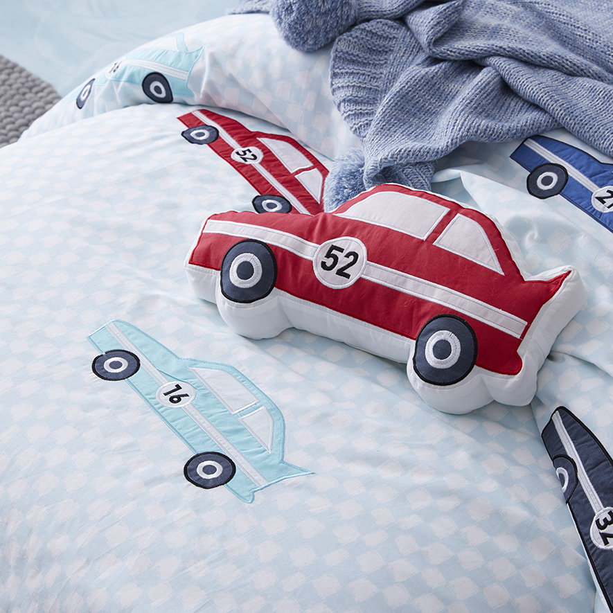Adairs Kids Race Day Quilt Cover Set Blue Adairs
