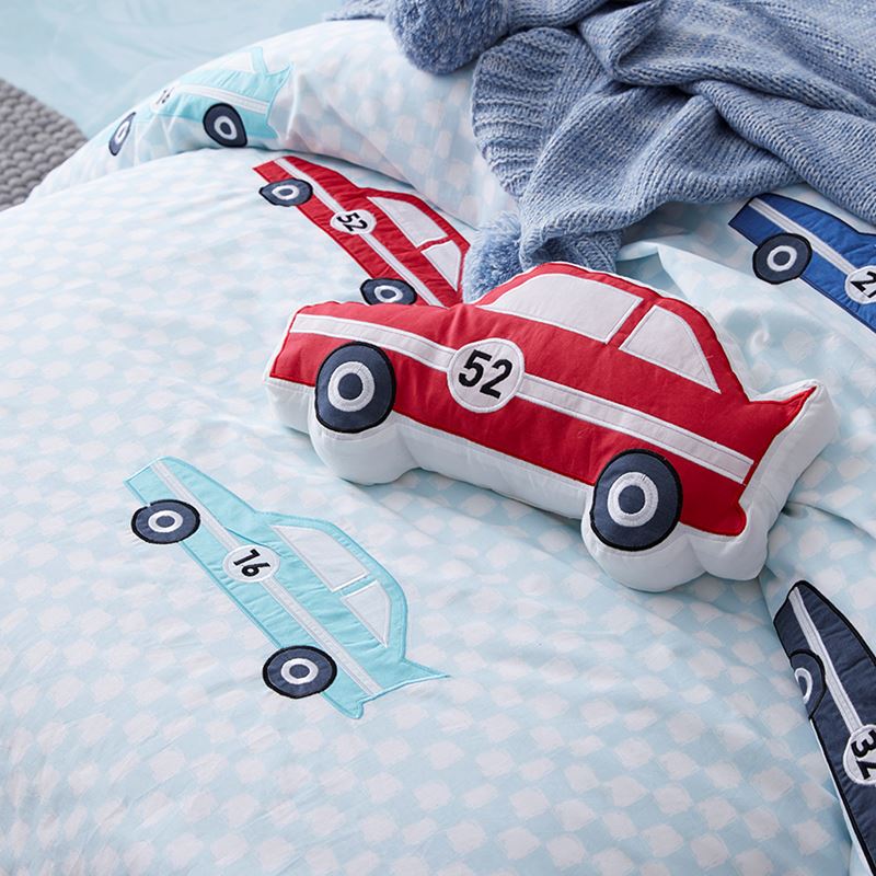 Race Day Quilt Cover Set Blue