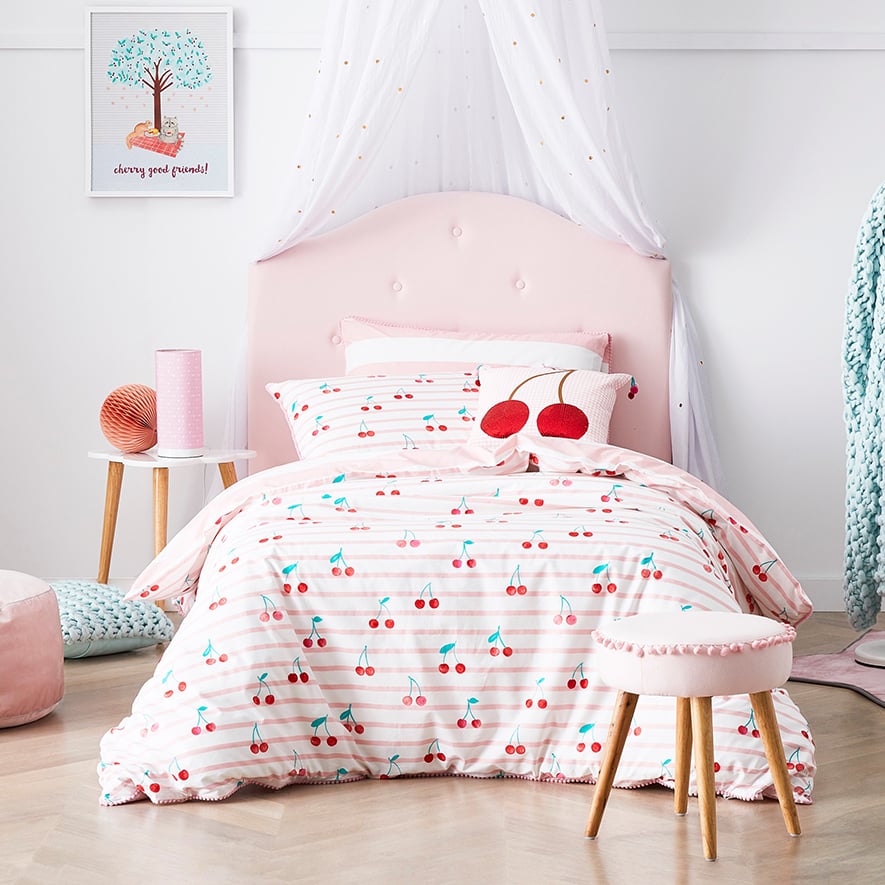 Adairs Kids Cherry Baby Pink Quilt Cover Set Adairs