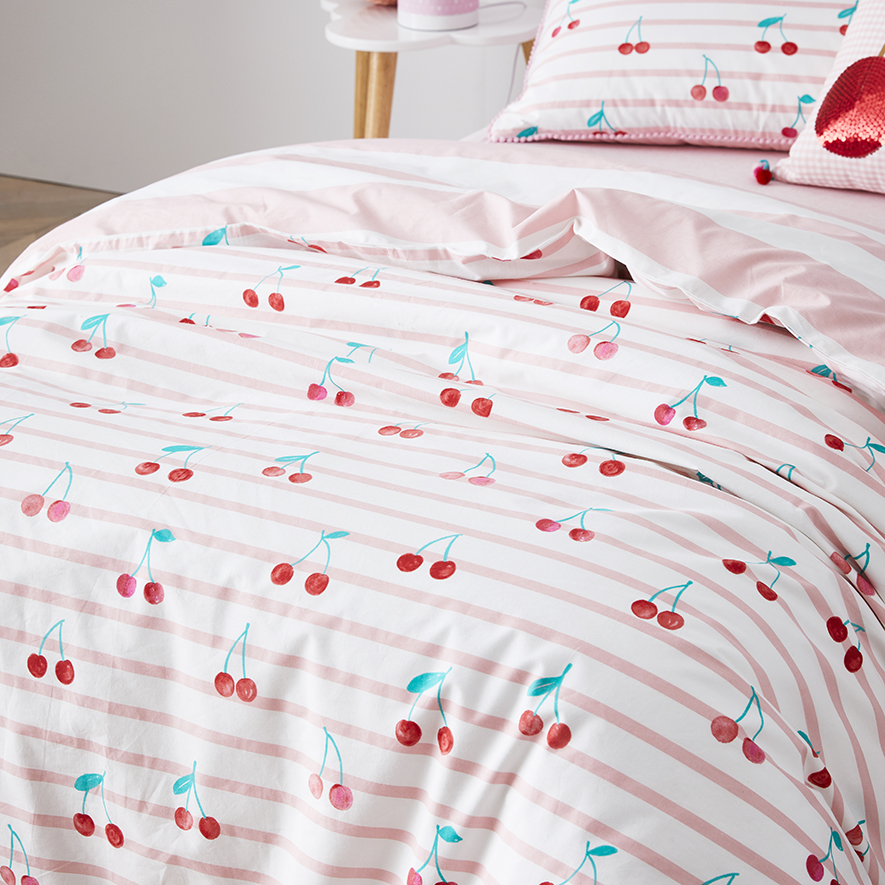 Adairs Kids Cherry Baby Pink Quilt Cover Set Adairs