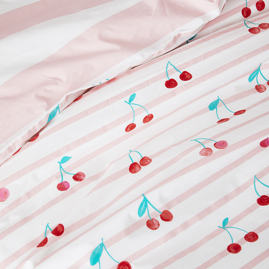 Adairs Kids Cherry Baby Pink Quilt Cover Set Adairs