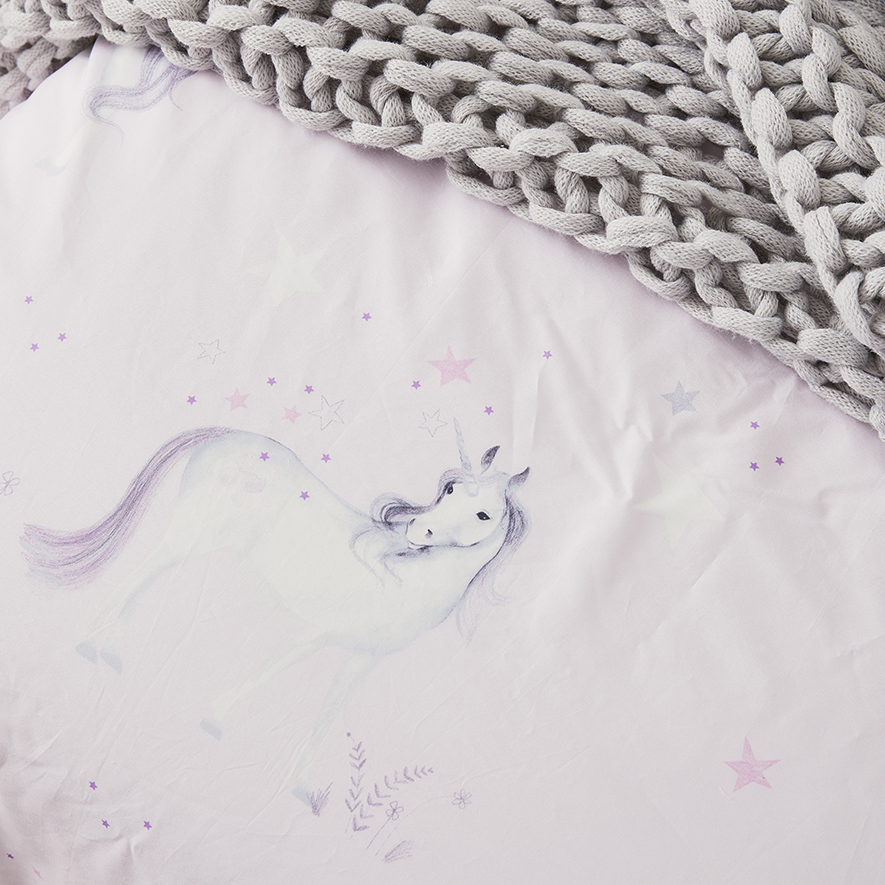 Adairs Kids Unicorn Star Purple Quilt Cover Set Adairs